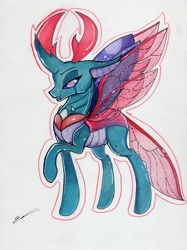 Size: 2435x3253 | Tagged: safe, artist:luxiwind, pharynx, changedling, changeling, high res, prince pharynx, solo, traditional art