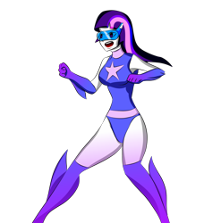 Size: 1280x1402 | Tagged: safe, artist:thisisdjlc, twilight sparkle, human, female, humanized, magic gaia, simple background, solo, superhero, transparent background