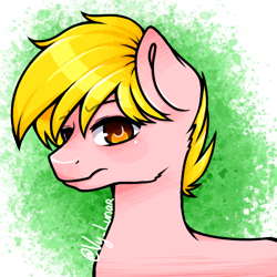 Size: 500x500 | Tagged: safe, artist:thanhvy15599, oc, oc only, oc:dairy shock, earth pony, pony, bust shot, male, raffle, raffle prize, simple background, solo, transparent background