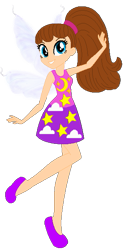 Size: 309x619 | Tagged: safe, artist:prettycelestia, artist:user15432, oc, oc:sophia, human, equestria girls, barely eqg related, base used, clothes, cloud, crossover, dress, equestria girls style, equestria girls-ified, fairy, fairy wings, fairyized, moon, shoes, simple background, stars, transparent background, wings