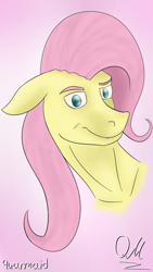 Size: 768x1366 | Tagged: safe, artist:quarmaid, fluttershy, pegasus, pony, head, smiling, smirk