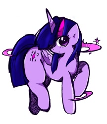 Size: 578x669 | Tagged: safe, artist:xp_r6, twilight sparkle, twilight sparkle (alicorn), alicorn, pony, cute, female, hair over one eye, looking at you, mare, pixiv, simple background, solo, twiabetes, white background