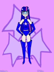 Size: 400x534 | Tagged: safe, artist:nolava3120, twilight sparkle, human, humanized, magic gaia, superhero