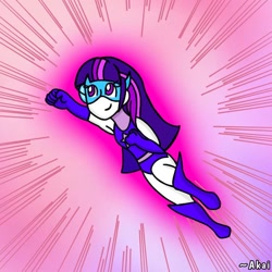 Size: 768x768 | Tagged: safe, artist:akainatt, twilight sparkle, human, humanized, magic gaia, superhero