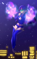 Size: 1280x2017 | Tagged: safe, artist:twilireliantdraws, twilight sparkle, human, humanized, magic gaia, superhero