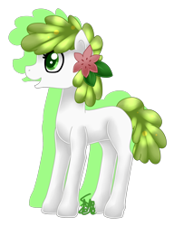 Size: 1426x1852 | Tagged: safe, artist:spokenmind93, earth pony, pony, crossover, female, flower, flower in hair, land forme, mare, pokémon, ponified, shaymin, simple background, solo, transparent background