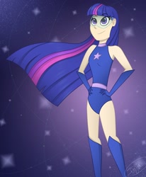 Size: 1280x1556 | Tagged: safe, artist:thesparkoftheeye, twilight sparkle, human, hands on hip, humanized, magic gaia, superhero