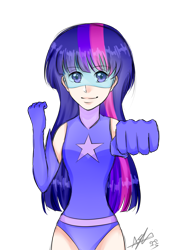 Size: 1024x1366 | Tagged: safe, artist:miyyuuu, twilight sparkle, human, female, humanized, magic gaia, simple background, solo, superhero, transparent background