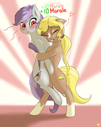 Size: 2400x3000 | Tagged: safe, artist:captainpudgemuffin, oc, oc only, pony, chest fluff, holding a pony, hug