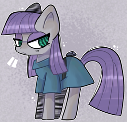 Size: 933x896 | Tagged: safe, artist:nootnuts, boulder (pet), maud pie, earth pony, pony, clothes, dress, female, mare, no pupils, solo