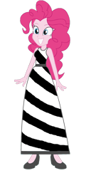 Size: 1024x2110 | Tagged: safe, artist:cartoonmasterv3, pinkie pie, zebra, equestria girls, long dress, simple background, solo, transparent background, vector, zebra dress