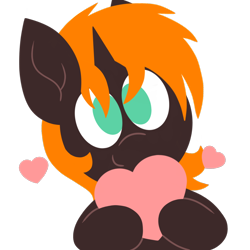 Size: 1200x1200 | Tagged: safe, artist:thebadbadger, oc, oc only, oc:rune tracer, unicorn, heart, palindrome get, simple background, solo, transparent background