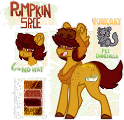 Size: 2275x2200 | Tagged: dead source, safe, artist:mcwolfity, oc, oc only, oc:pumpkin spice, chinchilla, bust, clothes, colored hooves, ear fluff, eye clipping through hair, fluffy, male, open mouth, reference sheet, scarf, simple background, smiling, stallion, transparent background