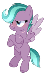 Size: 860x1236 | Tagged: safe, artist:pink-soul27, oc, pegasus, pony, female, mare, scrunchy face, simple background, solo, transparent background, two toned wings, wings