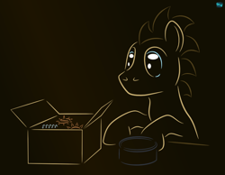 Size: 800x620 | Tagged: safe, artist:quint-t-w, doctor whooves, earth pony, pony, box, gears, gradient background, hooves on the table, minimalist, modern art, old art, solo, spring