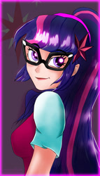 Size: 2034x3551 | Tagged: safe, artist:twiley-sparkle, sci-twi, twilight sparkle, human, better together, equestria girls, bust, cute, female, high res, human coloration, humanized, solo, twiabetes, watermark