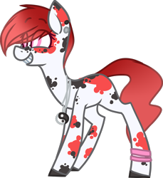 Size: 1841x2012 | Tagged: safe, alternate version, artist:mcwolfity, oc, oc only, fish, merpony, ear piercing, eye clipping through hair, grin, jewelry, koi, necklace, parents:oc x oc, piercing, simple background, smiling, solo, transparent background, wristband, yin-yang