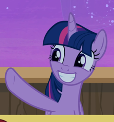 Size: 724x772 | Tagged: safe, screencap, twilight sparkle, twilight sparkle (alicorn), alicorn, pony, once upon a zeppelin, cropped, cute, female, mare, smiling, solo, twiabetes, waving