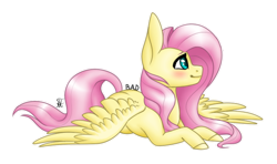 Size: 600x356 | Tagged: safe, artist:blitsazalisdash, artist:margo24, fluttershy, pegasus, pony, collaboration, blushing, cute, female, mare, outline, profile, prone, shyabetes, simple background, solo, spread wings, transparent background, wings