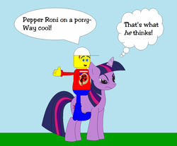 Size: 1259x1043 | Tagged: safe, artist:legoland1085, twilight sparkle, unicorn twilight, pony, unicorn, 1000 hours in ms paint, crossover, lego, lego island 2, pepper roni