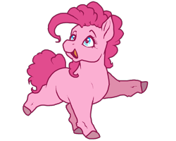 Size: 1362x1092 | Tagged: safe, artist:smirk, pinkie pie, earth pony, pony, alternate design, colored hooves, cute, diapinkes, female, legitimately amazing mspaint, mare, missing cutie mark, ms paint, open mouth, realistic horse legs, simple background, solo, transparent background