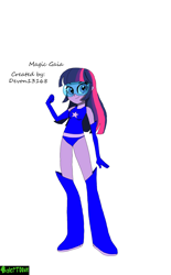 Size: 1272x2048 | Tagged: safe, artist:skylertoons, twilight sparkle, human, equestria girls, clothes, leotard, magic gaia, superhero