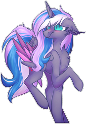 Size: 1480x2130 | Tagged: safe, artist:mcwolfity, oc, oc only, alicorn, pony, alicorn oc, blushing, chest fluff, ear fluff, eye clipping through hair, floppy ears, raised hoof, simple background, solo, transparent background