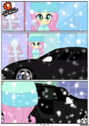 Size: 1280x1811 | Tagged: safe, artist:theminus, fluttershy, comic:fluttershy the dark secret, equestria girls, car, clothes, female, filly, filly fluttershy, implied rape, snow, solo, stranger danger, younger