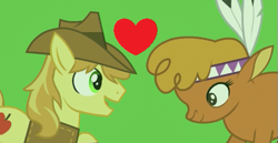 Size: 501x258 | Tagged: safe, edit, edited screencap, screencap, braeburn, little strongheart, the last problem, braeheart, female, male, shipping, straight