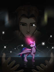 Size: 3000x4000 | Tagged: safe, artist:mykegreywolf, twilight sparkle, twilight sparkle (alicorn), oc, oc:danny williams, alicorn, human, fanfic:my little pony: the unexpected future, female, magic, mare, raffle prize, spirit realm