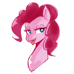 Size: 800x800 | Tagged: safe, artist:jovalic, pinkie pie, earth pony, pony, bedroom eyes, bust, cute, diapinkes, female, heart eyes, mare, open mouth, portrait, simple background, solo, tongue out, white background, wingding eyes