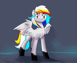Size: 1634x1345 | Tagged: safe, artist:haruhi-il, oc, oc:agressive wings, pegasus, pony, angry, glowing eyes, looking at you, wings