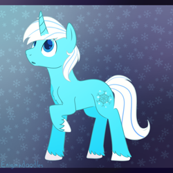 Size: 900x900 | Tagged: safe, artist:enigmadoodles, oc, oc:frost, pony, unicorn, male, solo, stallion