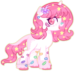 Size: 1745x1635 | Tagged: safe, artist:kurosawakuro, oc, pony, unicorn, bandaid, base used, female, flower, flower in hair, freckles, heart eyes, leonine tail, mare, simple background, solo, transparent background, unshorn fetlocks, wingding eyes