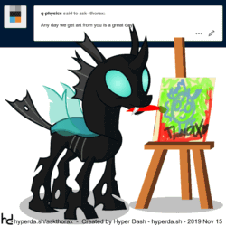 Size: 1000x1000 | Tagged: safe, artist:hyper dash, thorax, changeling, animated, ask, ask thorax, cute, male, solo, thorabetes, tumblr, wings