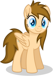 Size: 2343x3368 | Tagged: safe, artist:peahead, oc, oc only, oc:stellar winds, pegasus, pony, blue eyes, cute, female, folded wings, happy, looking at you, mare, simple background, smiling, solo, standing, transparent background, vector, wings