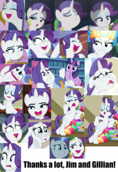 Size: 2948x4280 | Tagged: safe, edit, edited screencap, screencap, rarity, twilight sparkle, twilight sparkle (alicorn), alicorn, dragon, pony, unicorn, dragon dropped, and then there's rarity, bipedal, bipedal leaning, collage, faic, female, leaning, male, mare, marshmelodrama, messy mane, solo focus, wat