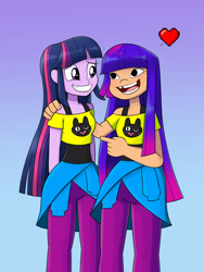 Size: 1200x1600 | Tagged: safe, artist:mew-me, twilight sparkle, human, equestria girls, crossover, cute, glitch techs, look-alike, miko kubota, open mouth, similarities, twiabetes