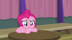 Size: 1920x1080 | Tagged: safe, screencap, pinkie pie, earth pony, pony, a trivial pursuit, floppy ears, sad, solo