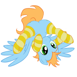 Size: 894x894 | Tagged: safe, artist:angelemlin, oc, oc only, oc:harmony star, clothes, cutie mark, featureless crotch, male, simple background, socks, solo, stallion, striped socks, transparent background, upside down