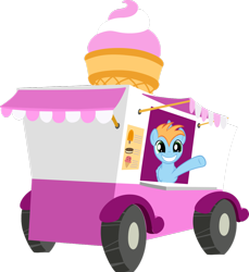 Size: 1024x1118 | Tagged: safe, artist:trailblazertherocker, derpibooru import, oc, oc only, oc:harmony star, ice cream truck, simple background, solo, transparent background