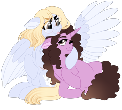 Size: 3000x2700 | Tagged: safe, artist:gigason, derpibooru import, oc, oc only, pegasus, pony, unicorn, female, glasses, high res, hug, mare, simple background, tongue out, transparent background