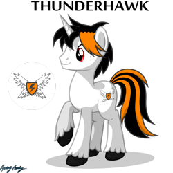 Size: 2449x2449 | Tagged: safe, artist:le-23, derpibooru import, oc, oc:thunderhawk, pony, unicorn, high res, male, simple background, solo, stallion, transparent background