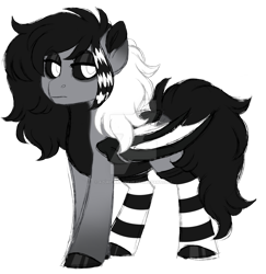 Size: 1024x1054 | Tagged: safe, artist:azure-art-wave, derpibooru import, oc, oc only, bat pony, pony, clothes, deviantart watermark, male, obtrusive watermark, simple background, socks, solo, stallion, striped socks, transparent background, watermark