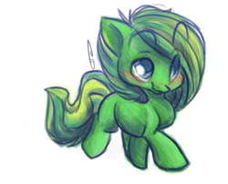 Size: 600x485 | Tagged: safe, artist:dollfins, derpibooru import, oc, oc only, oc:lucky clover, earth pony, pony, blushing, earth pony oc, eyebrows visible through hair, female, mare, simple background, smiling, solo, transparent background