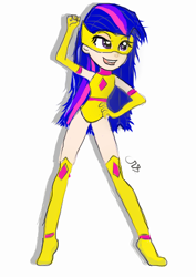 Size: 418x591 | Tagged: safe, artist:galaxyswolf12, derpibooru import, twilight sparkle, human, golden princess, humanized, magic gaia, superhero