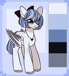 Size: 713x788 | Tagged: safe, artist:rerorir, derpibooru import, oc, bat pony, pony, bow, eyepatch, female, hair bow, mare, solo