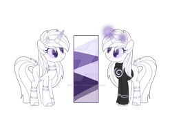 Size: 1280x915 | Tagged: safe, artist:irennecalder, derpibooru import, oc, oc only, oc:ali 0.5.8, cyborg, pony, unicorn, clothes, female, magic, mare, simple background, solo, sweater, transparent background