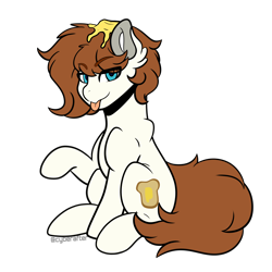 Size: 5000x5000 | Tagged: safe, artist:cyberafter, derpibooru import, oc, oc only, earth pony, pony, butter, commission, food, simple background, solo, transparent background