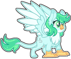 Size: 866x720 | Tagged: safe, artist:kurosawakuro, derpibooru import, oc, griffon, base used, female, magical gay spawn, offspring, parent:gallus, parent:sandbar, parents:gallbar, simple background, solo, transparent background, white outline